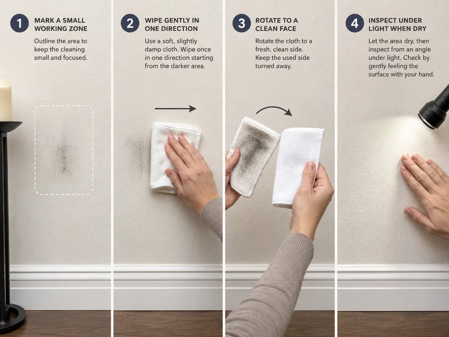 small section candle soot cleaning and cloth rotation