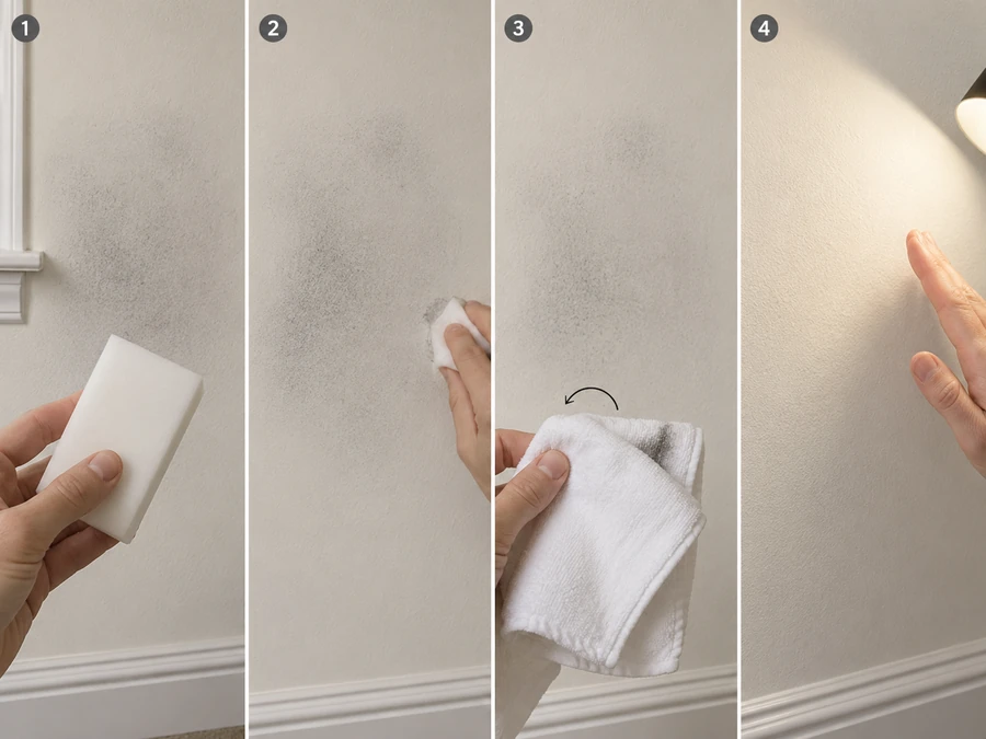 paint finish cleaner test and cloth rotation for candle soot