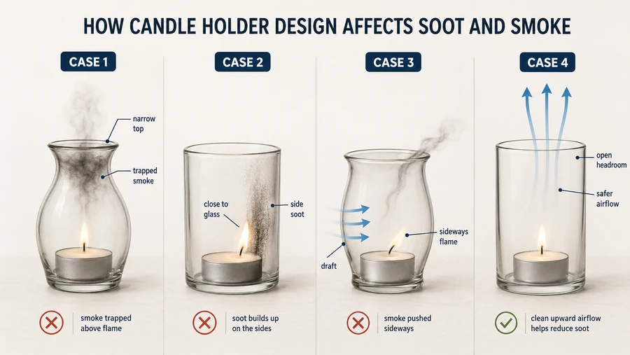 candle soot smoke and holder airflow