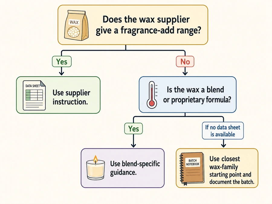 Supplier range override and wax blend decision tree