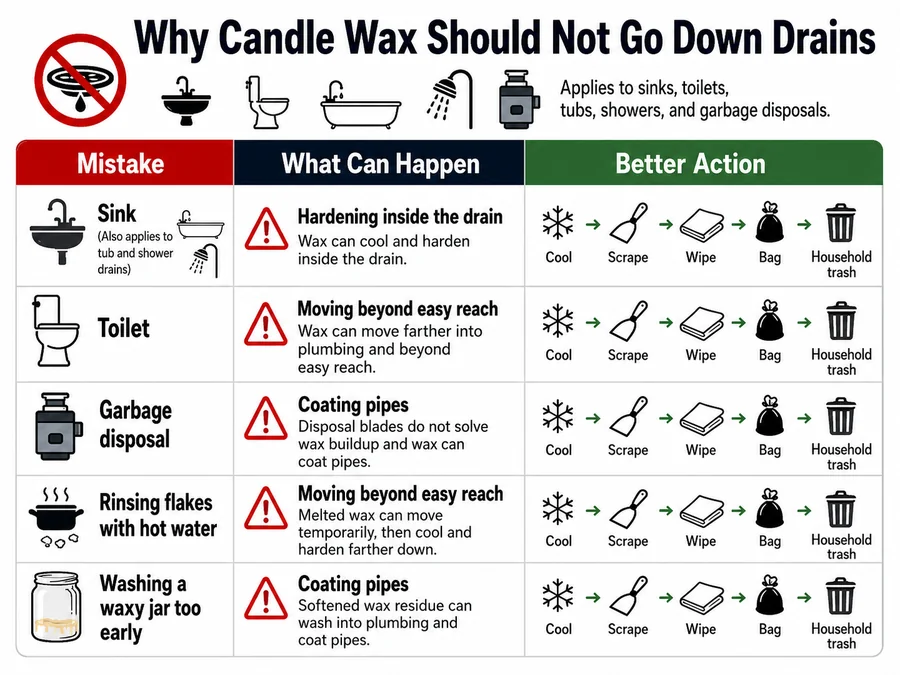 wax drain mistakes and safer disposal