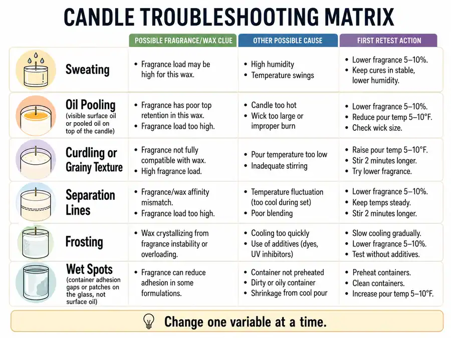 wax instability clues and retest actions