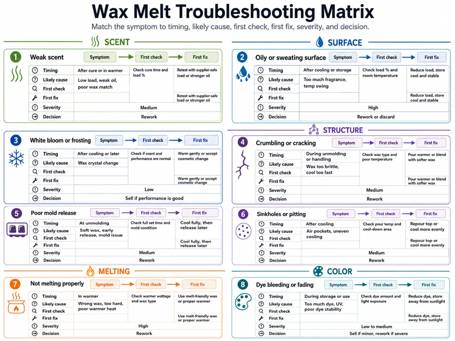wax melt symptoms and first fixes