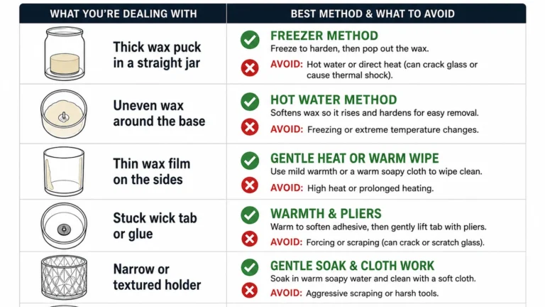Freezer and hot water wax removal method guide