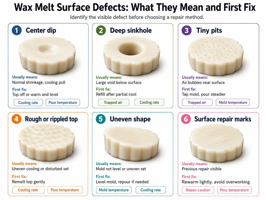 wax surface defects and first fixes