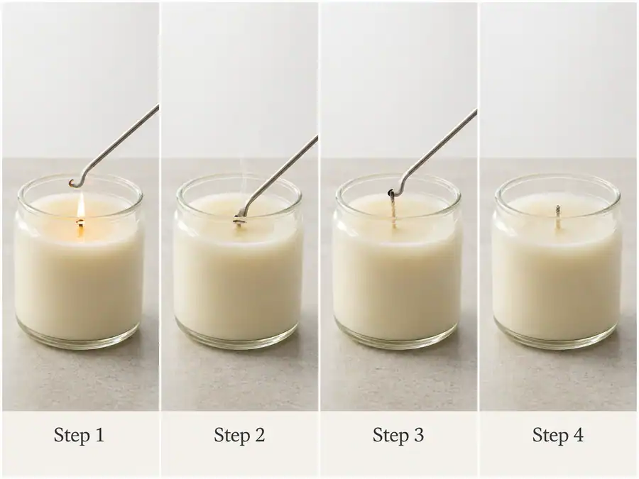 wick dipper and candle wick resetting